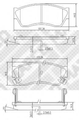 MAPCO 6786 Комплект гальмівних колодок, дискове гальмо