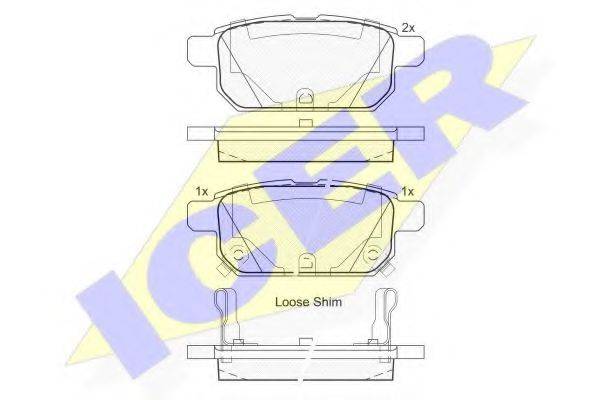 ICER 182017 Комплект гальмівних колодок, дискове гальмо
