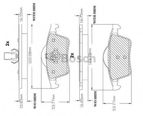 BOSCH F03B150066 Комплект гальмівних колодок, дискове гальмо
