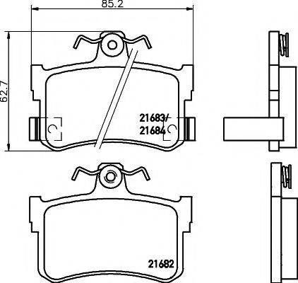 TEXTAR 2168202 Комплект гальмівних колодок, дискове гальмо