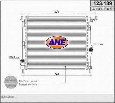 AHE 123189 Радіатор, охолодження двигуна