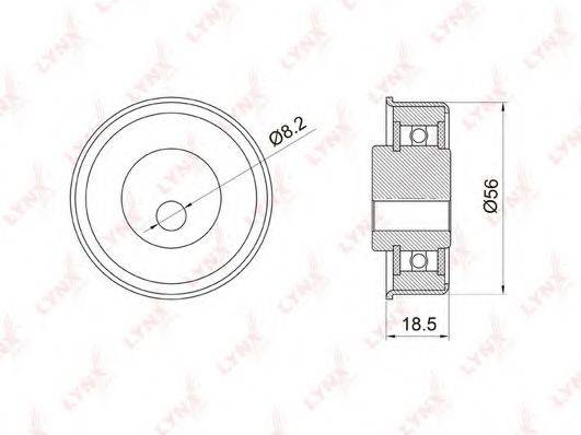 LYNXAUTO PB1037 Натяжний ролик, ремінь ГРМ