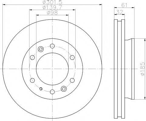 HELLA PAGID 8DD355119211 гальмівний диск