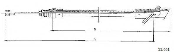 CABOR 11661 Трос, стоянкова гальмівна система