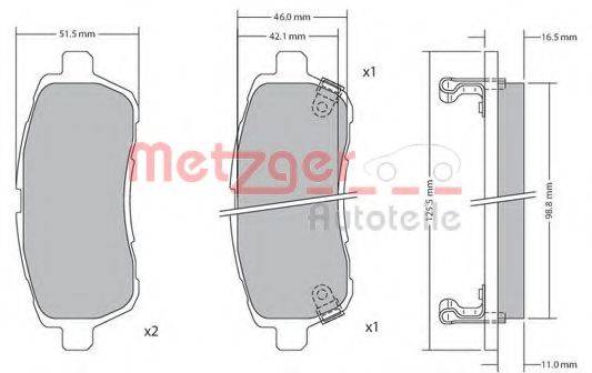 METZGER 1170017 Комплект гальмівних колодок, дискове гальмо