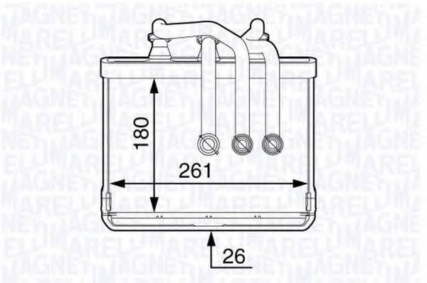 MAGNETI MARELLI 350218334000 Теплообмінник, опалення салону